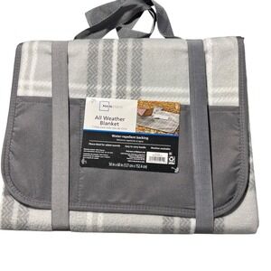 Mainstays All Weather Blanket Water Repellent Backing‎ Fleece Lined 50x60